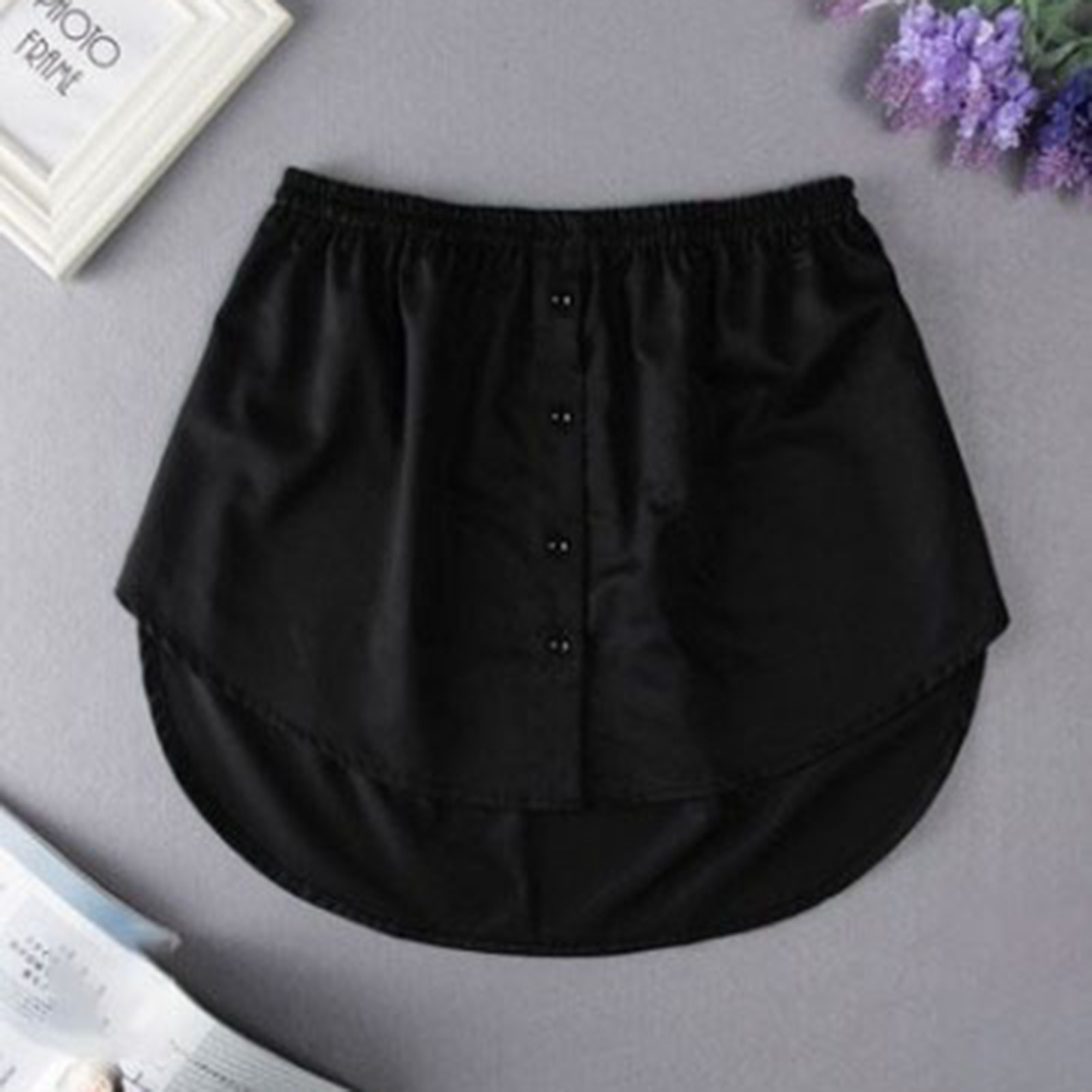 thumbnail image 2 of Mini falda con extensión de camisa para mujer - Plisada, cintura alta, corte en A - 80 % poliéster, 20 % elastano - Tejido elástico y suave - Tallas S-XXXL, 2 of 4